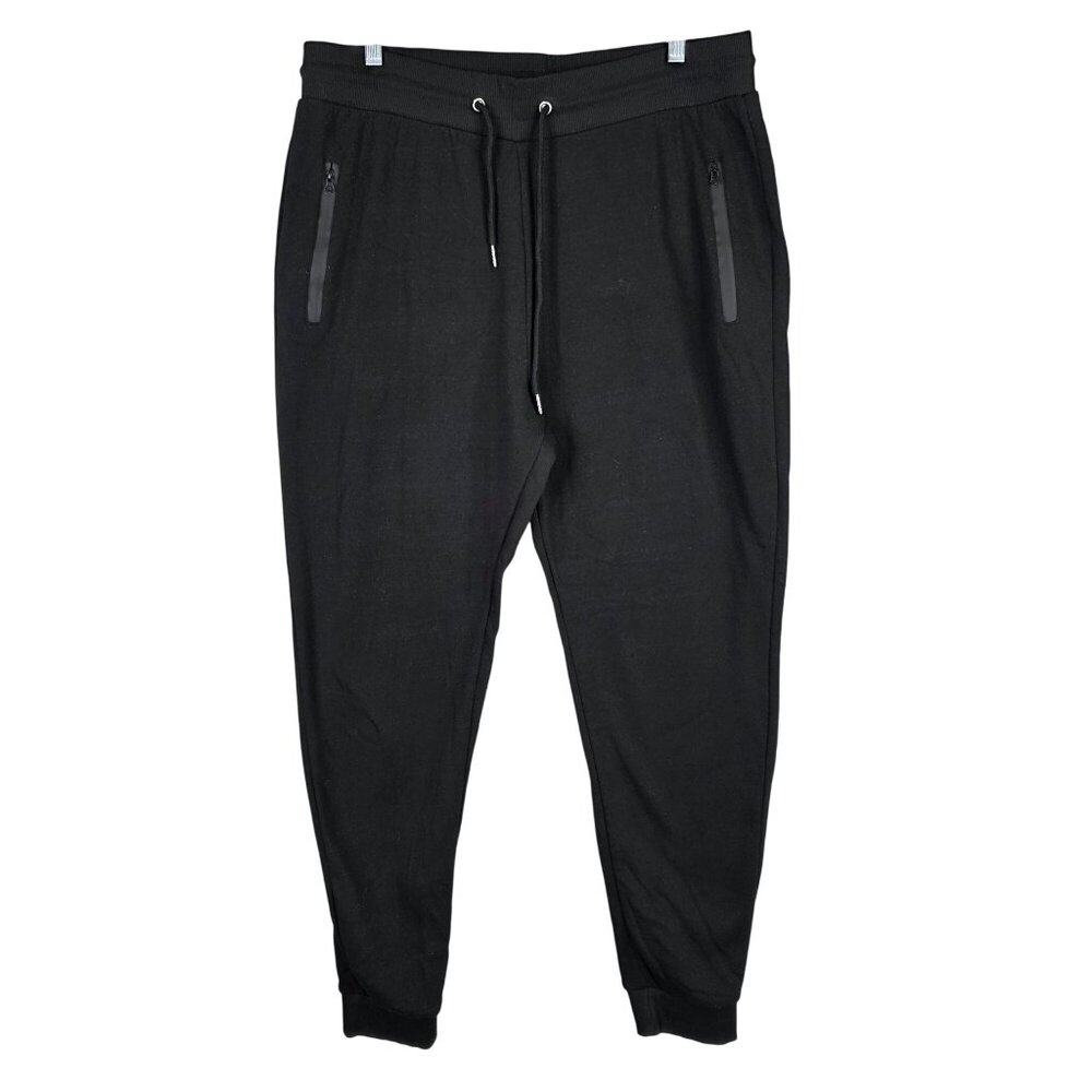 Mens Pure Champ Black Jogger Sweatpants Cotton Blend Drawstring Waist Size XL